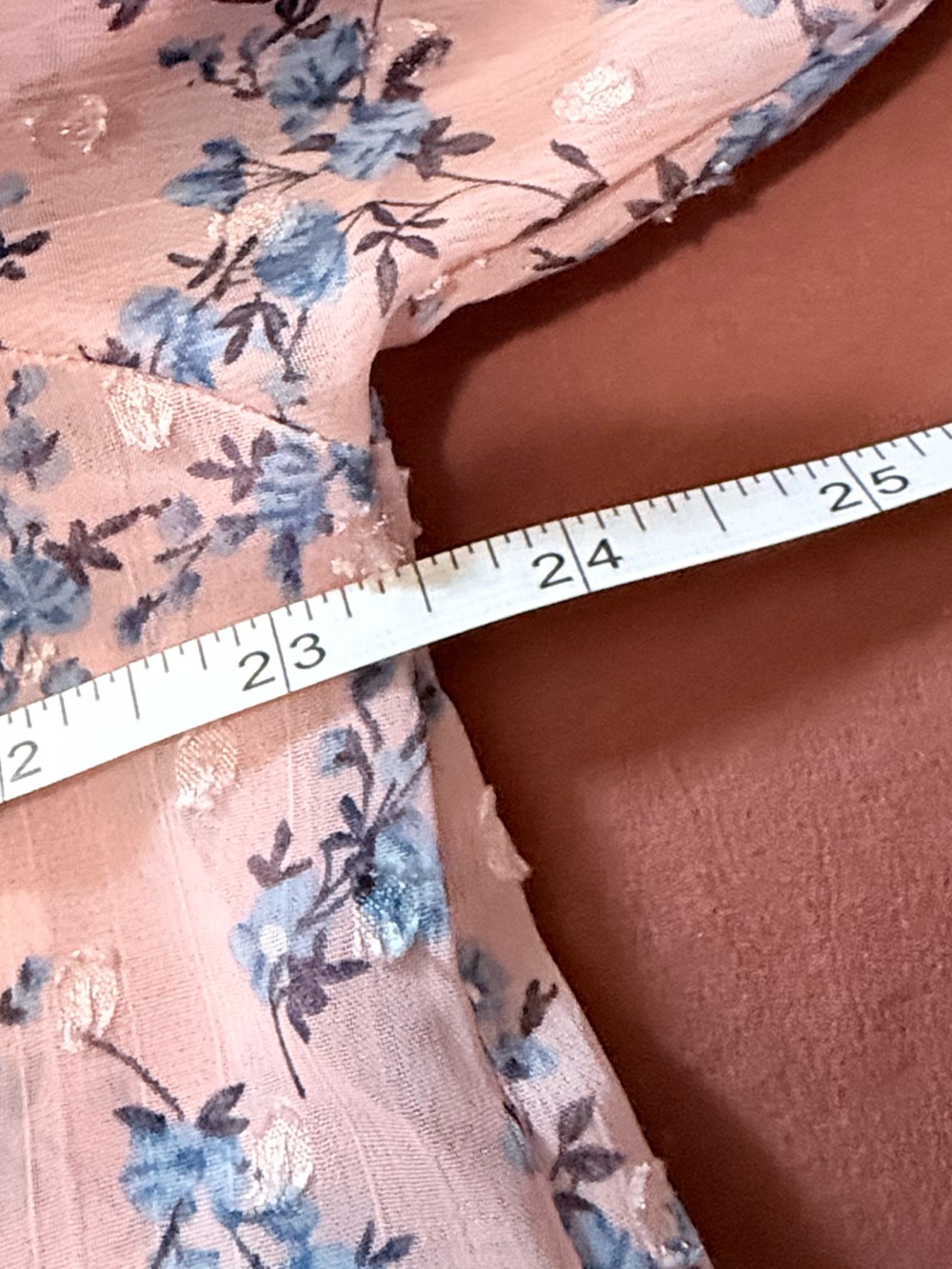 Women’s XL Pink Floral Long-Sleeve Blouse - Casual Tie-Neck - Picture 5 of 7